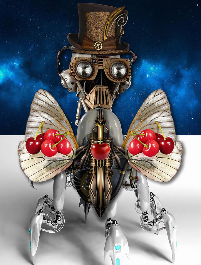Cherry Robot 5 Art Mixed Media by Marvin Blaine