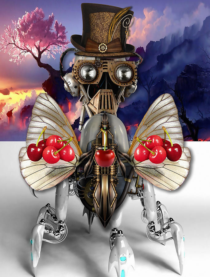 Cherry Robot 6 Art Mixed Media by Marvin Blaine