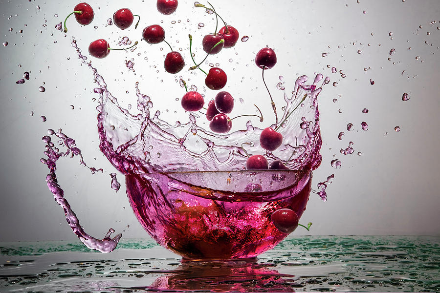 Cherry Splash Photograph By Vladimir Leshchinskiy Pixels