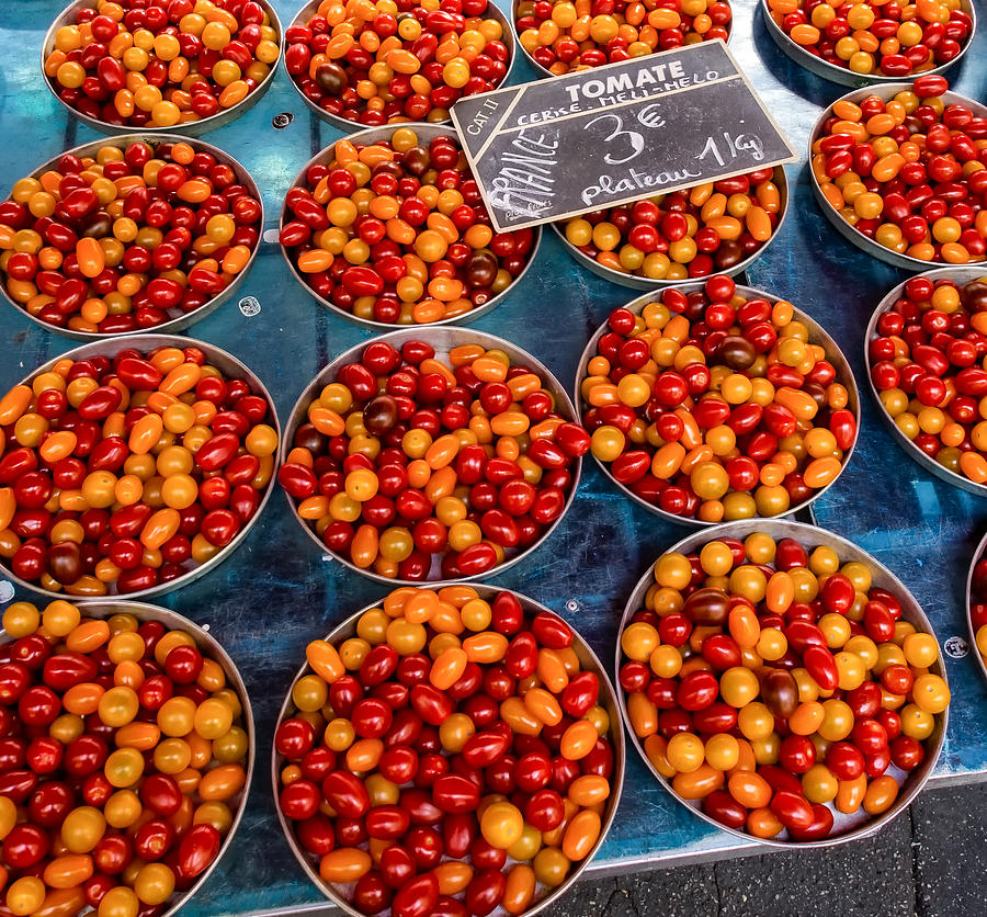 Cherry Tomatoes in Lyon Market Photograph by Gary Karlsen