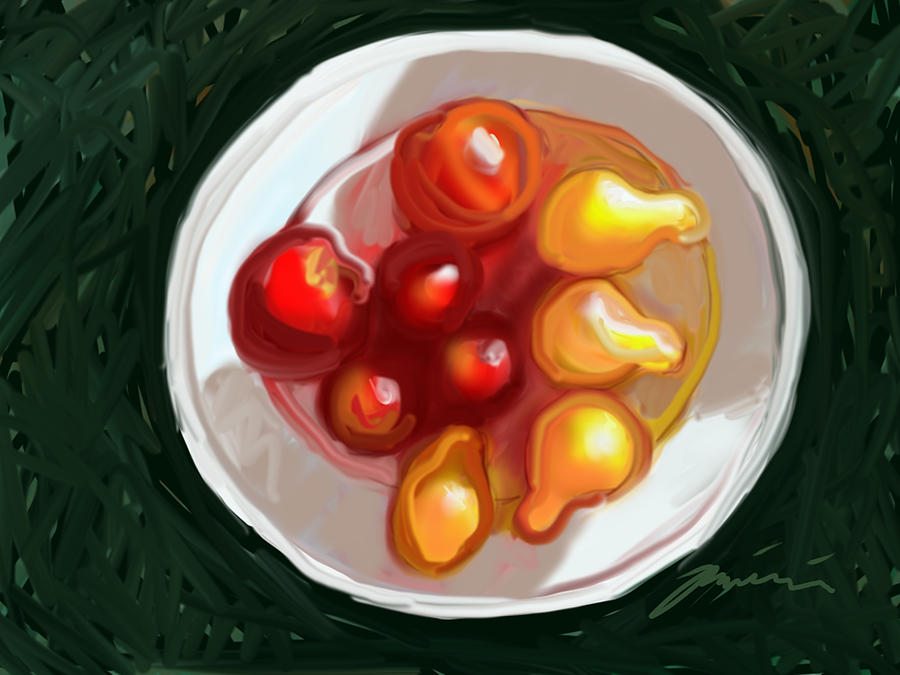 Cherry Tomatoes Painting by Jean Pacheco Ravinski