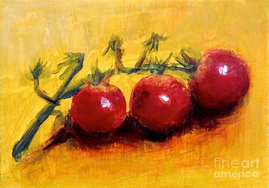 Cherry Tomatoes Painting by Yoshiko Mishina