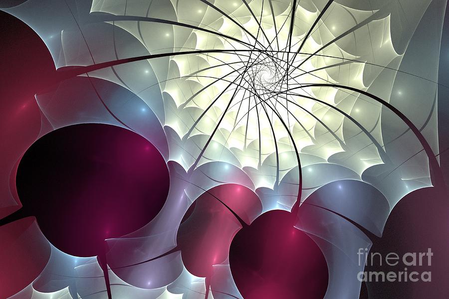 Abstract Digital Art - Cherry Winter Blossom by Kim Sy Ok