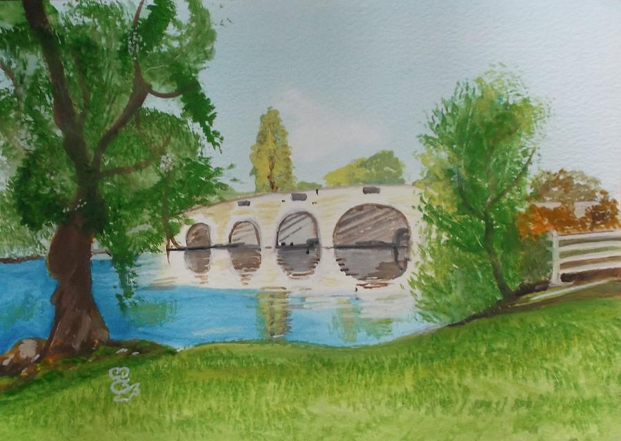 Chertsey Bridge Painting by Carole Robins