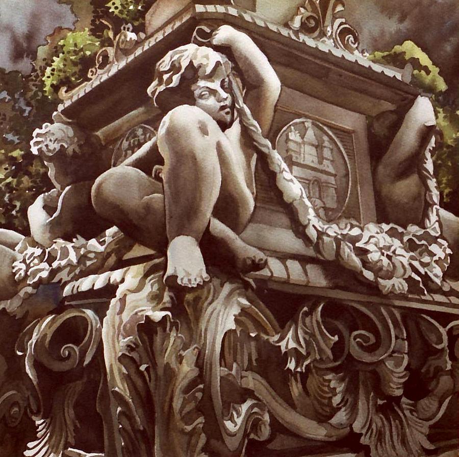 Architecture Painting - Cherubs by Alfred Ng