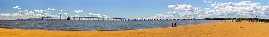 Chesapeake Bay Bridge From Beach - Pano Photograph by Brian Wallace