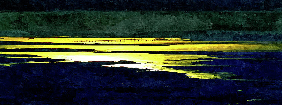 Chesapeake Bay Bridge Painterly Sunset Photograph by Bill Swartwout