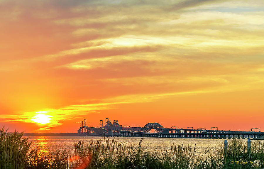 Chesapeake Bay Bridge Sunset Photograph by Brian Wallace