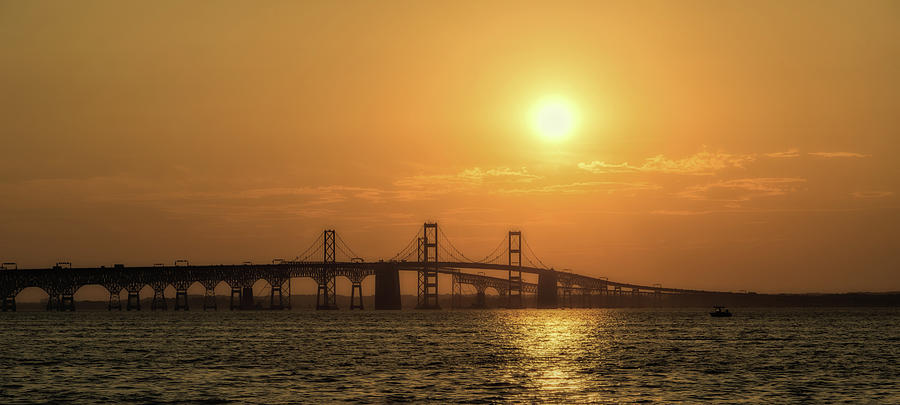 Chesapeake Bay Bridge Sunset I Photograph by Richard Macquade