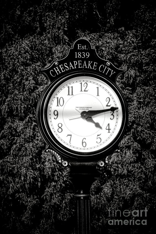 Chesapeake City Clock Photograph by Olivier Le Queinec