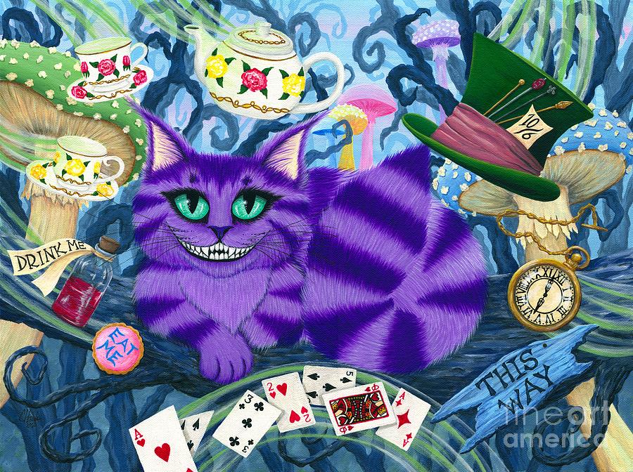 Cheshire Cat - Alice in Wonderland Painting by Carrie Hawks