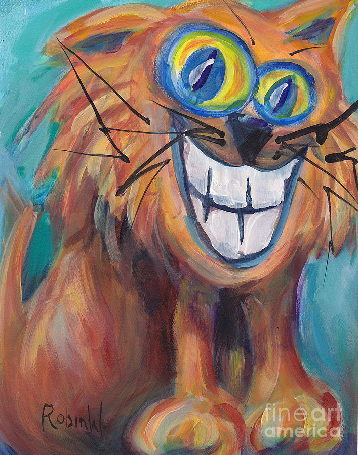 Cheshire Cat Painting by Robin Wiesneth