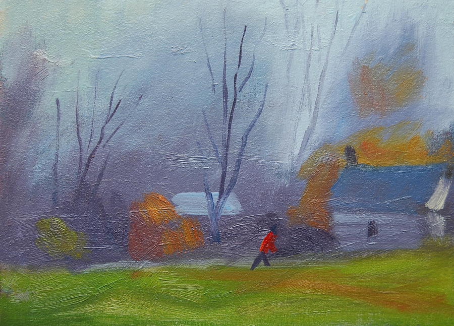 Berkshire Hills Autumn Painting - Cheshire Fog by Len Stomski