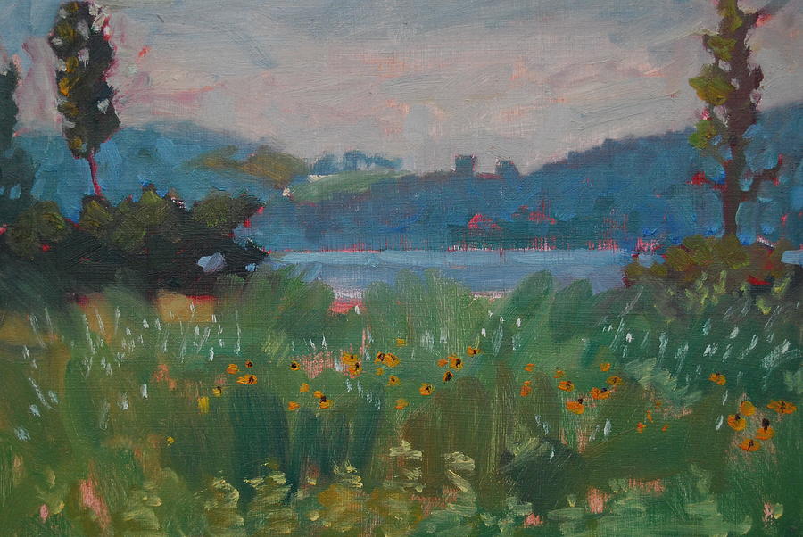 Cheshire Lake 2nd Pond Painting by Len Stomski