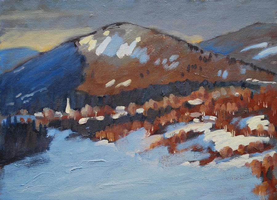 Snow Covered Fields Painting - Cheshires Early Light by Len Stomski