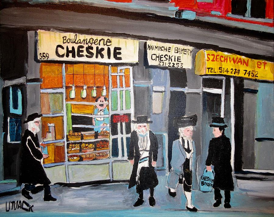 Cheskie Haimishe Bakery Bernard Painting by Michael Litvack