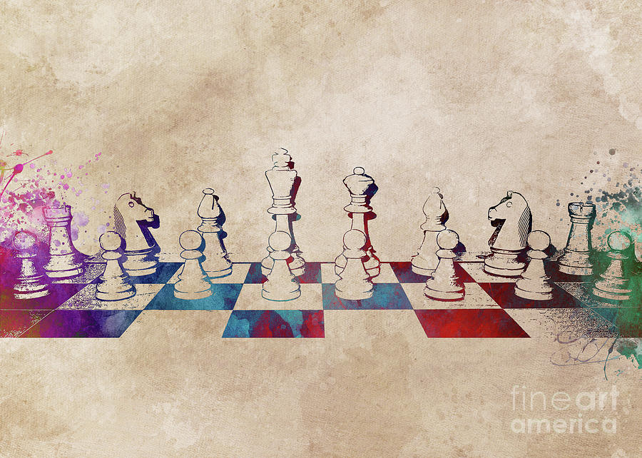 Chess Board Sketch Digital Art. for Home or Office. (Download Now) 