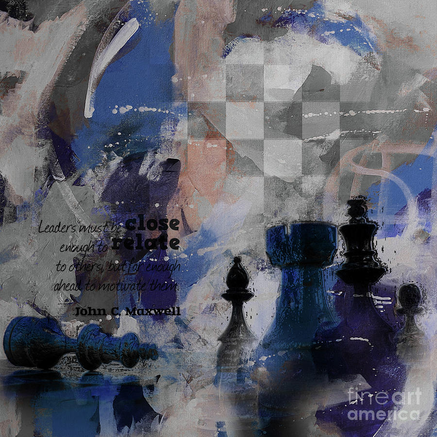 Chess Painting - Chess game board Painting  by Gull G