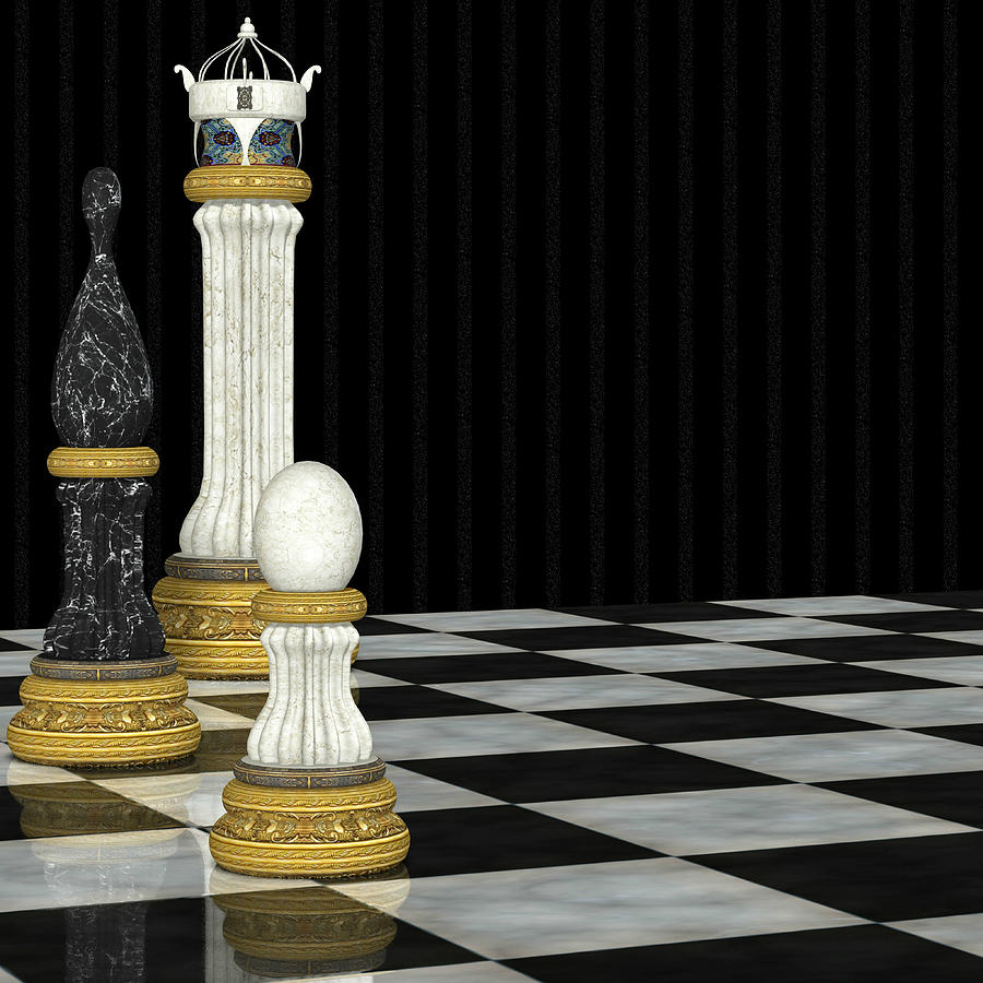 Chess Game Digital Art by Digital Art Cafe