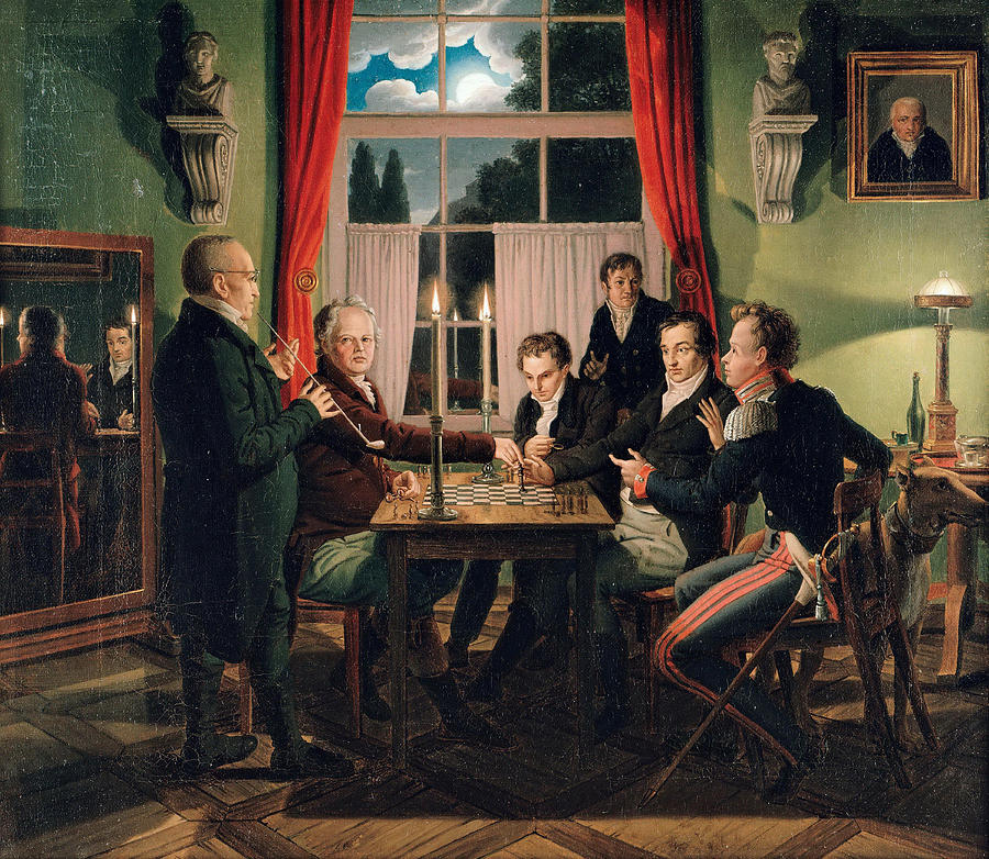 Chess Game Painting by Johann Erdmann Hummel