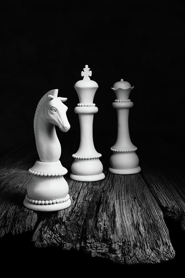 Chess Pieces on Old Wood Photograph by Tom Mc Nemar