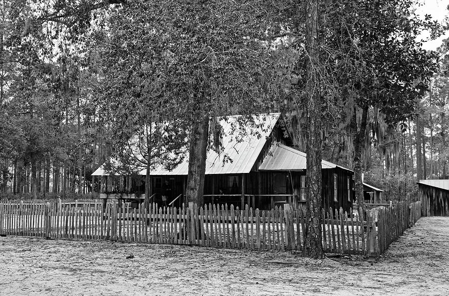Chesser Island Homestead Black and White Photograph by Sally Weigand