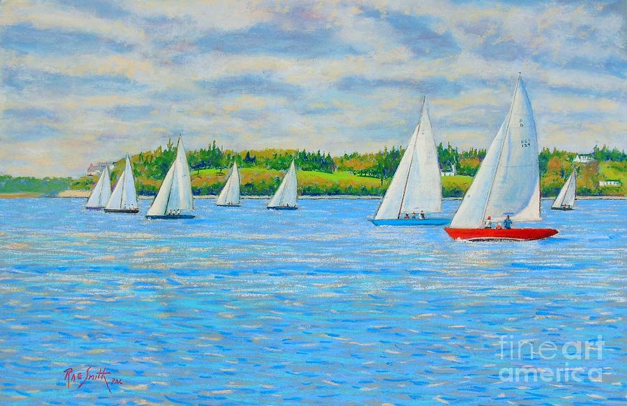 Chester Races off Fredas Peninsula Pastel by Rae  Smith PAC