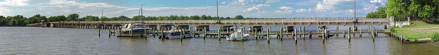 Chester River Bridge - Pano Photograph by Brian Wallace