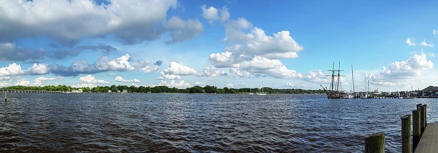 Chester River Pano - Bridge and Sultana Photograph by Brian Wallace