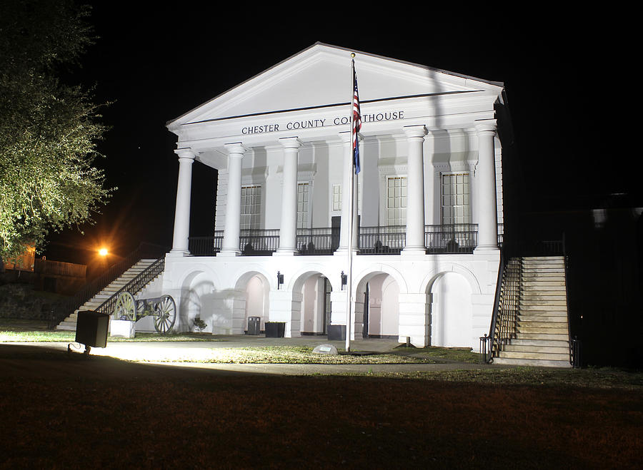Chester South Carolina Court House Night 1 Photograph by Joseph C Hinson