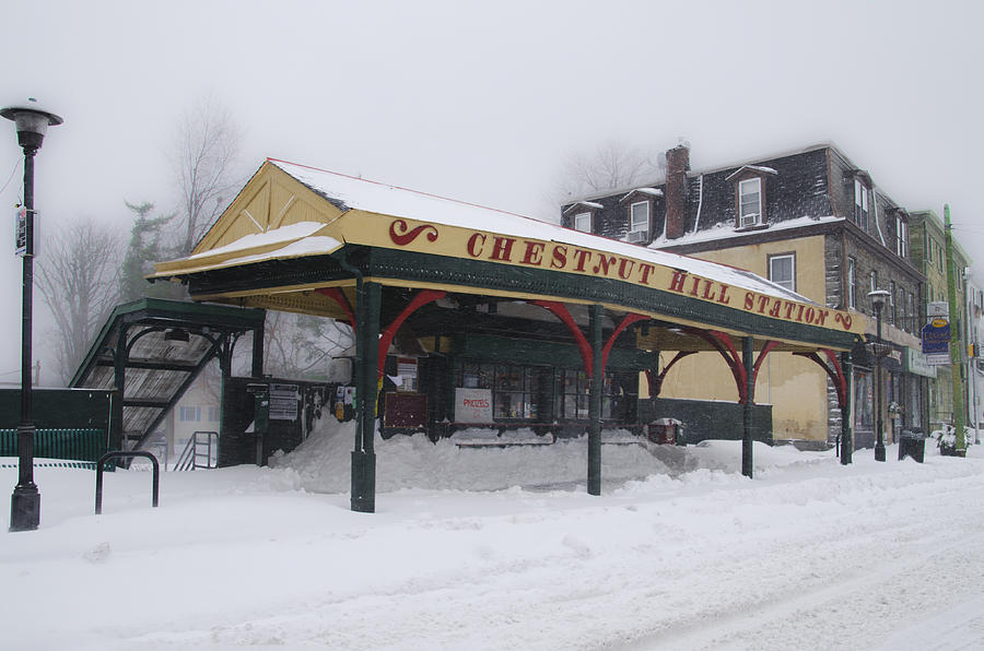 Winter Photograph - Chestnut Hill Station in Winter by Bill Cannon