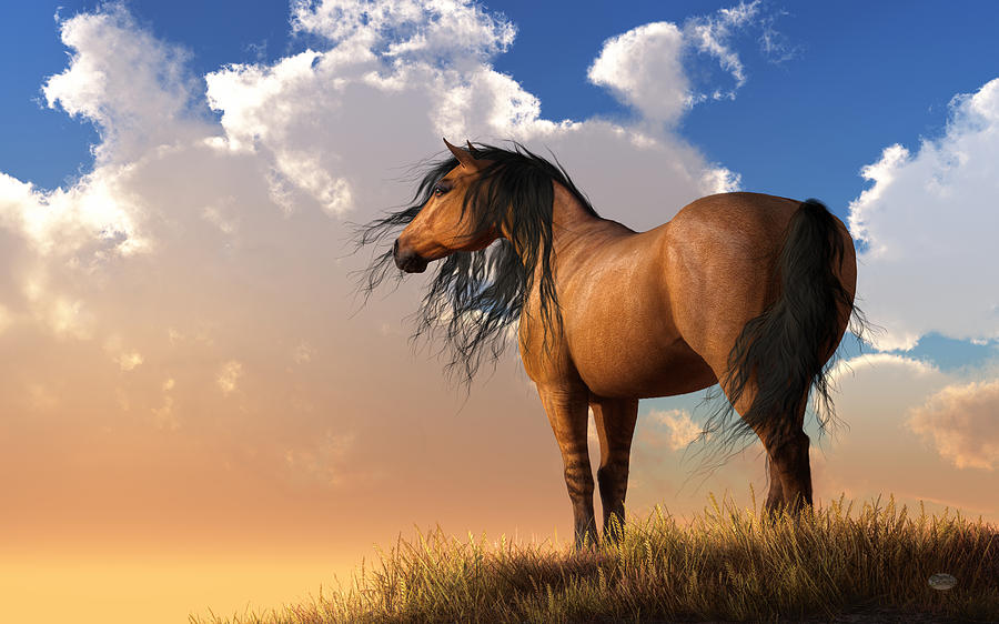 Chestnut Horse Digital Art by Daniel Eskridge