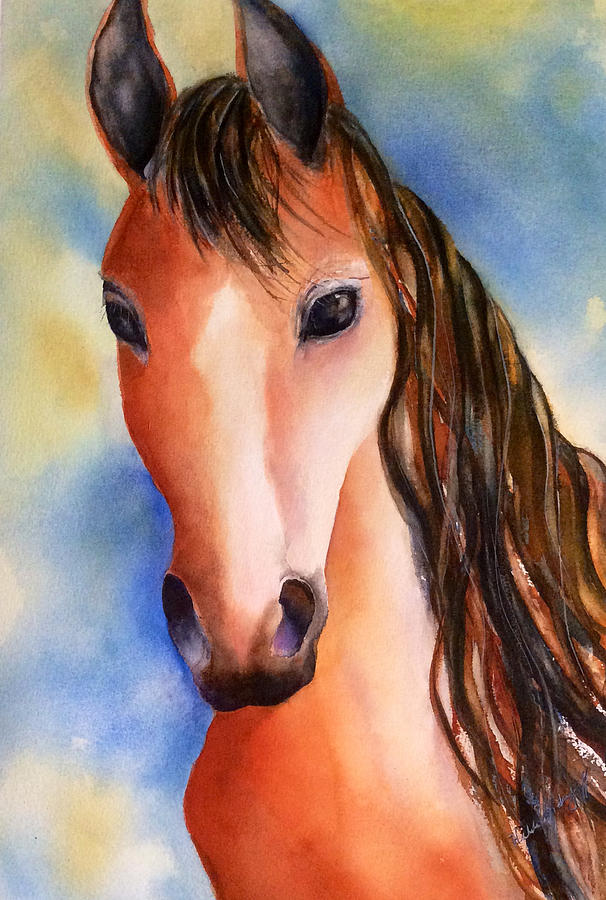 Chestnut Horse Painting by Hilda Vandergriff