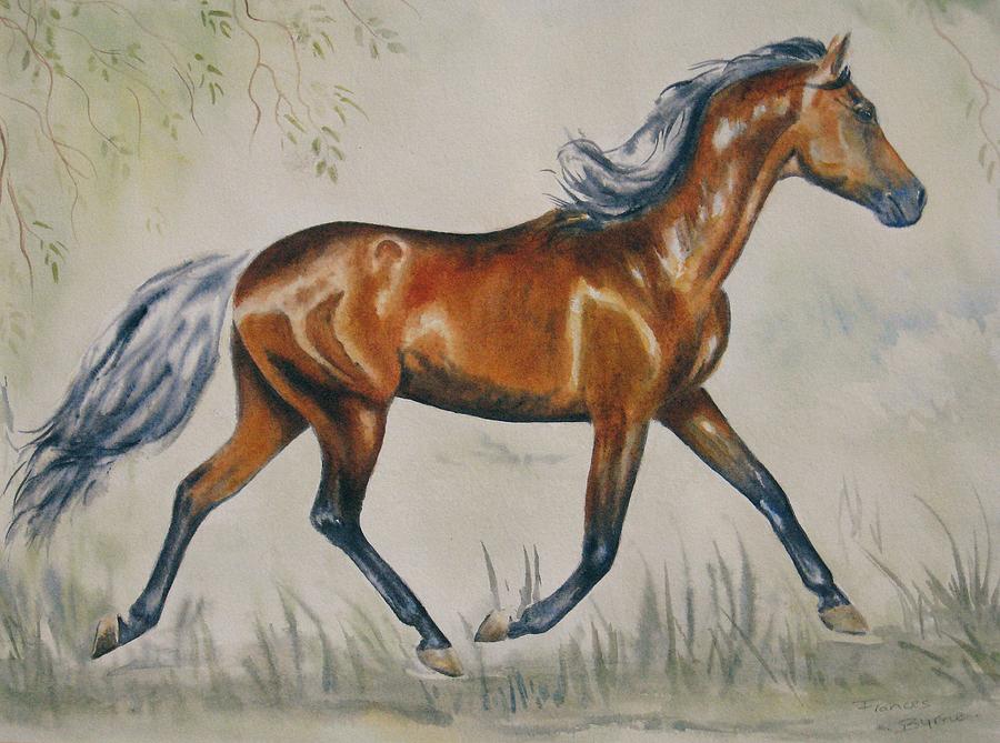 Watercolor Painting - Chestnut Horse Painting by Frances Gillotti