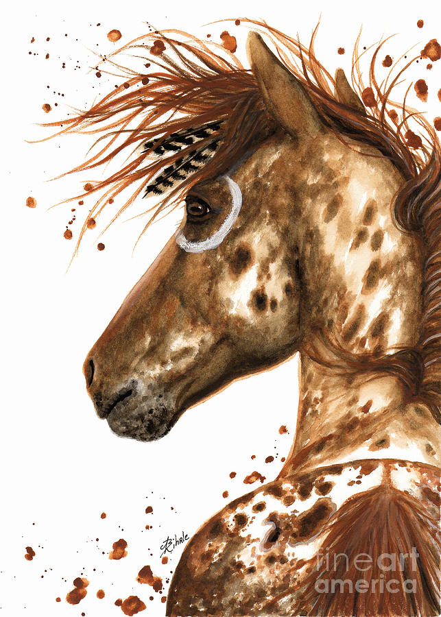 Feather Painting - Appaloosa Horse by AmyLyn Bihrle