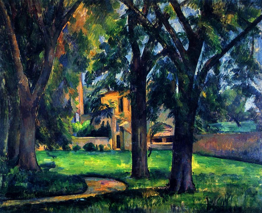 Chestnut Tree and Farm Painting by Paul Cezanne