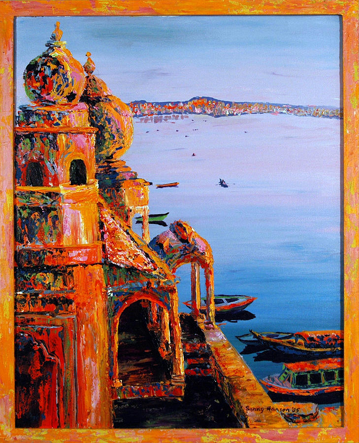 Boat Painting - Chet Singh by Art Nomad Sandra  Hansen