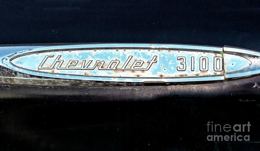 Chevrolet 3100 Badge along Route 66 Photograph by John Rizzuto