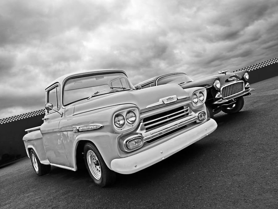 Chevrolet Apache 32 Black and White Photograph by Gill Billington