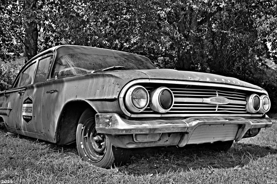 Chevrolet Bel Air Black And White Photograph by Lisa Wooten