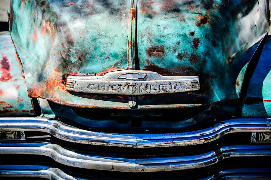 Car Photograph - Chevrolet Truck Grille Emblem -0839c1 by Jill Reger
