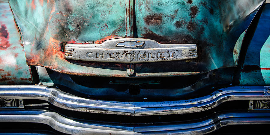 Car Photograph - Chevrolet Truck Grille Emblem -0839c2 by Jill Reger