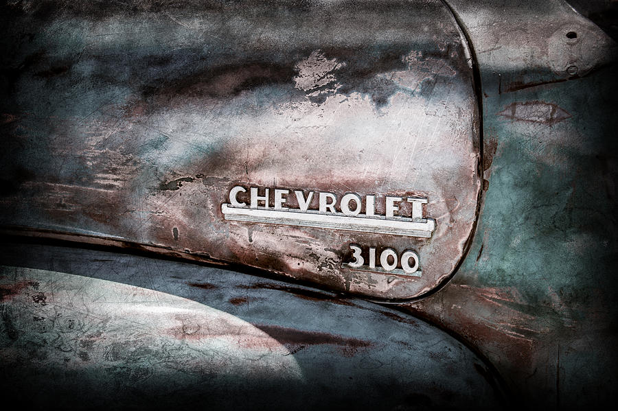 Car Photograph - Chevrolet Truck Side Emblem -0842ac1 by Jill Reger