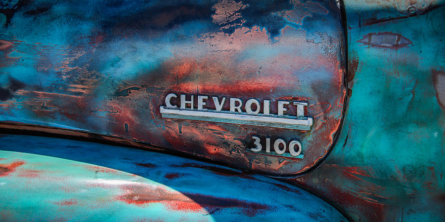 Car Photograph - Chevrolet Truck Side Emblem -0842c2 by Jill Reger