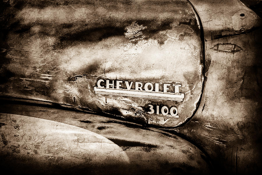 Transportation Photograph - Chevrolet Truck Side Emblem -0842s1 by Jill Reger