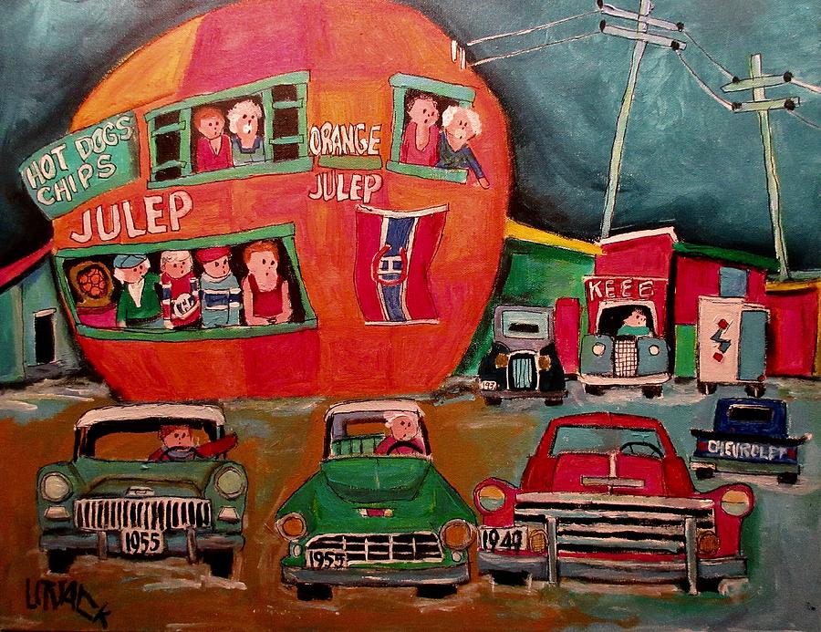 Chevrolets at the Orange Julep Painting by Michael Litvack