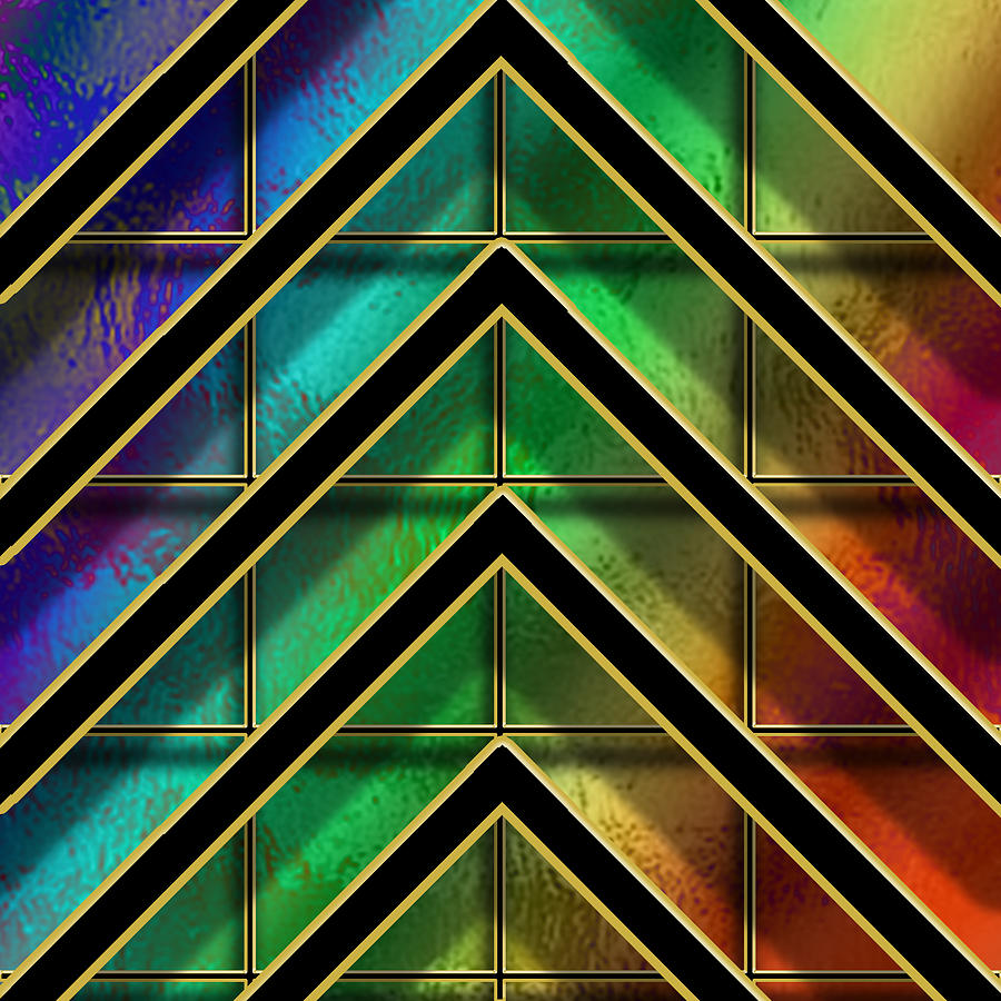 Chevrons and Squares on Glass Digital Art by Chuck Staley
