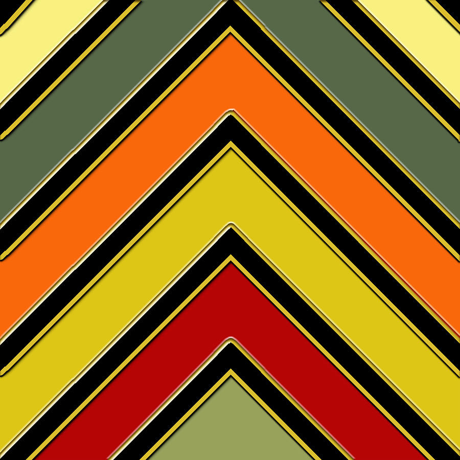 Chevrons With Color Digital Art by Chuck Staley