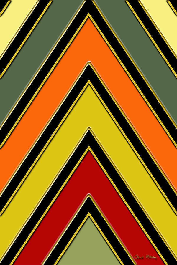 Chevrons With Color - Vertical Digital Art by Chuck Staley
