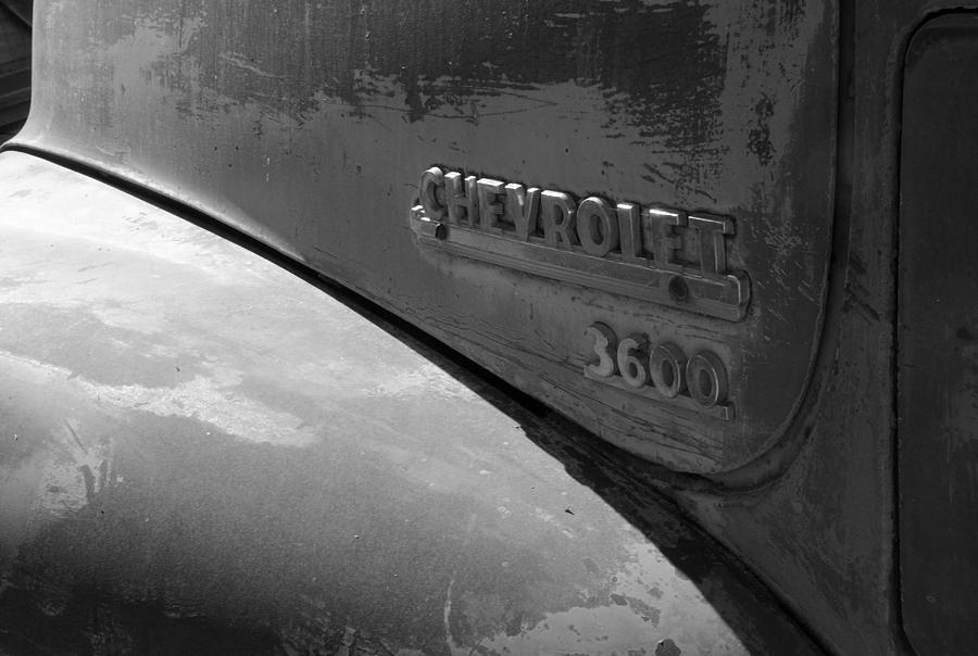 Chevy 3600 b/w Photograph by Glory Ann Penington